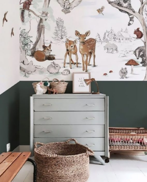 chambre bébé mixte thème forêt - cocondedecoration