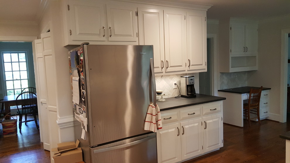 Cabinet Refinish and Pantry Door Painting - Contemporary - Kitchen - Raleigh - by Wallscapers