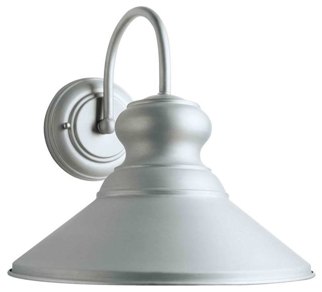 Forte Lighting 1 Light Outdoor Wall Lantern Contemporary Forte Lighting 1 Light Outdoor Wall Lantern In Brushed Nickel