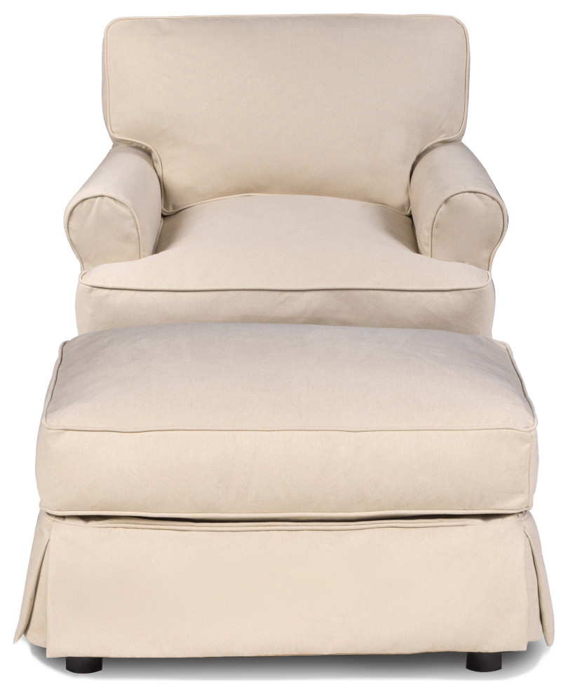 chair and ottoman slipcover set