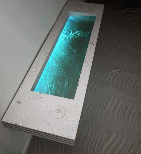 Surf Sink Floating Glass and Concrete Sink - Contemporary - Bathroom