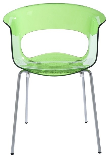 Eurostyle Miss B Antishock Side Chair, Lime Green and Chrome, Set of 4