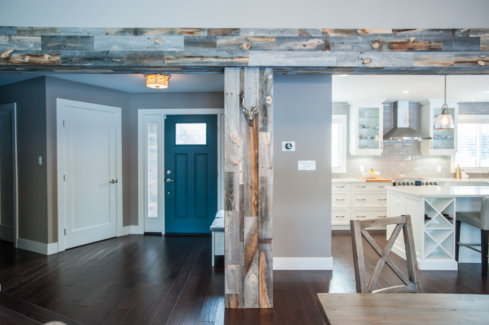 Inspiration for a transitional entryway remodel in Calgary