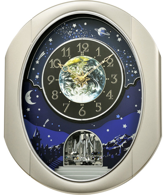 Small World Musical Motion Wall Clock, Peaceful Cosmos II, 4MH408WU19