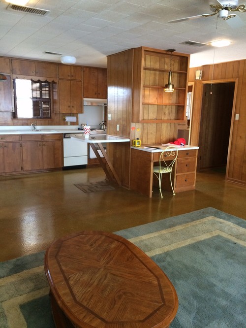 Small lake house remodel of kitchen and living room