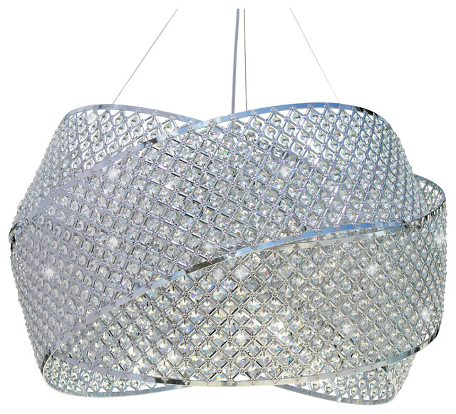 30 Crystal Drum Suspension Chandelier Pendant Light Contemporary 30 Crystal Drum Suspension Chandelier Pendant Light