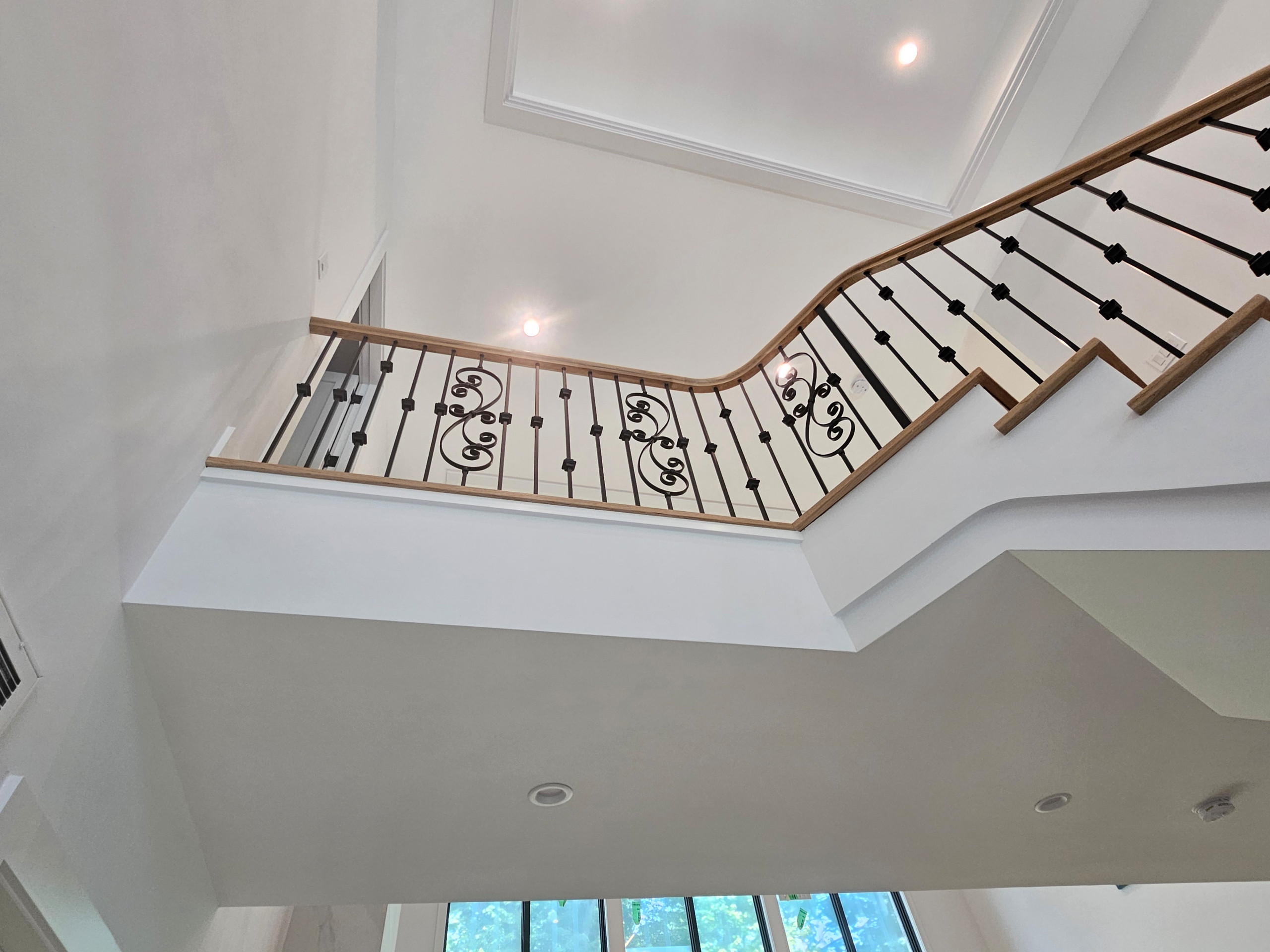120_Luxurious White Oak Stair with Iron Balusters, Great Falls, 22066
