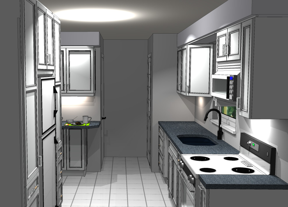 Example of a small transitional home design design