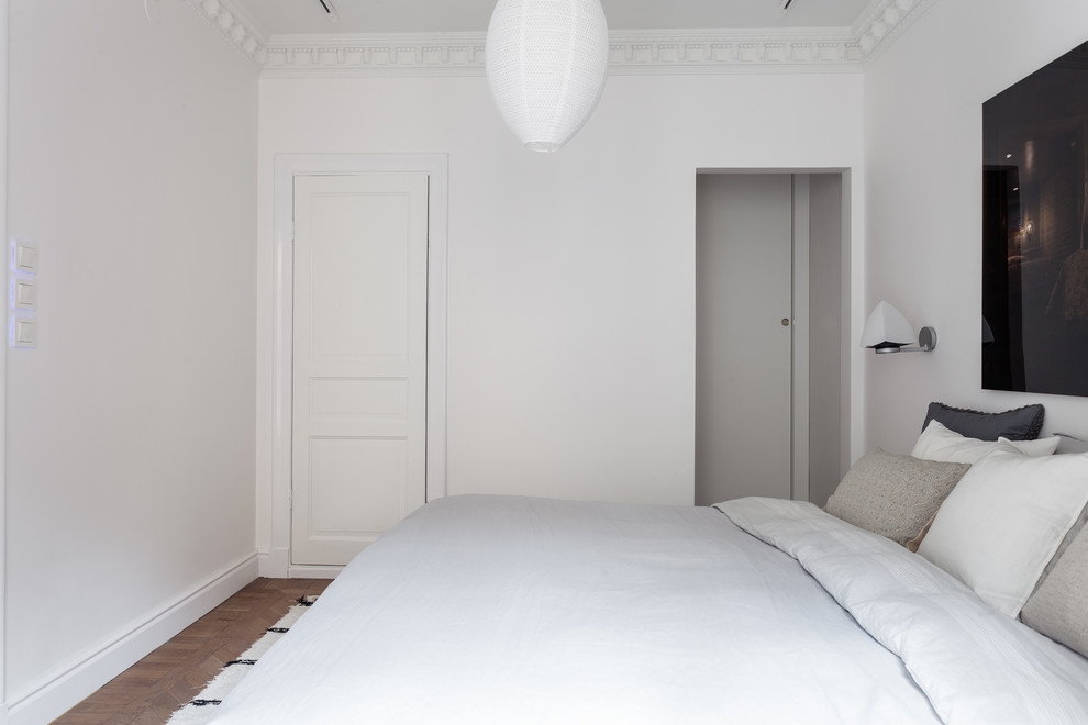 Photo of a scandinavian bedroom in Stockholm.