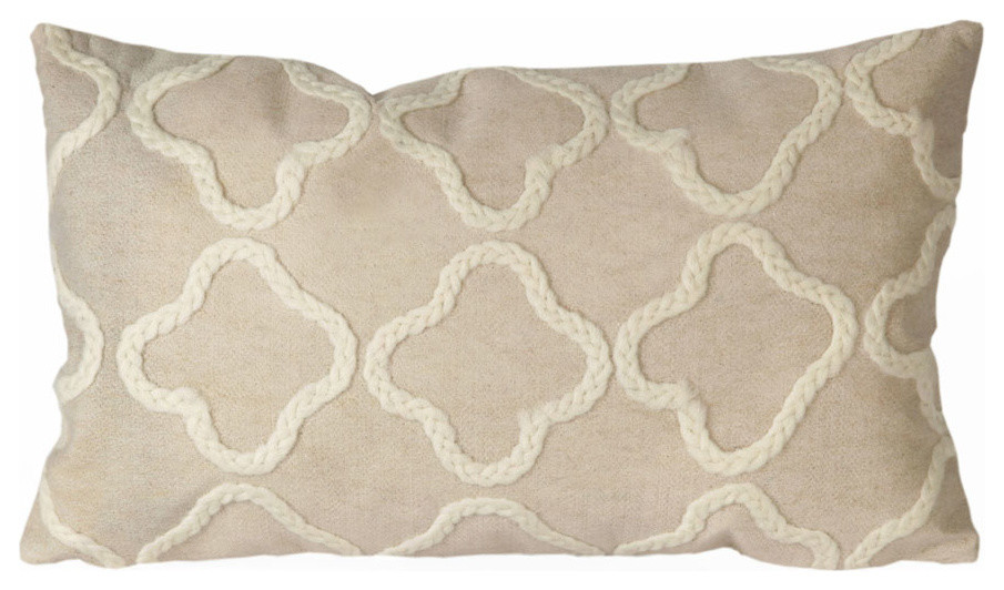 Liora Manne Visions I Crochet Tile White Accent Pillow 12" x 20"