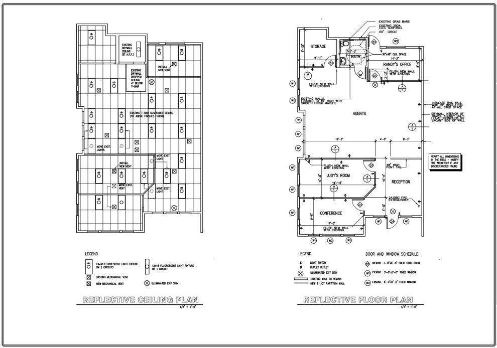 Corporate Office (Exotic Travel) Floor Plan & Reflective Ceiling Plan