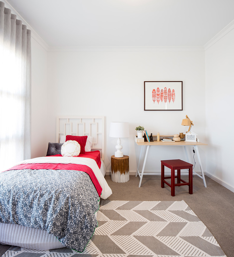 Contemporary guest bedroom in Adelaide.