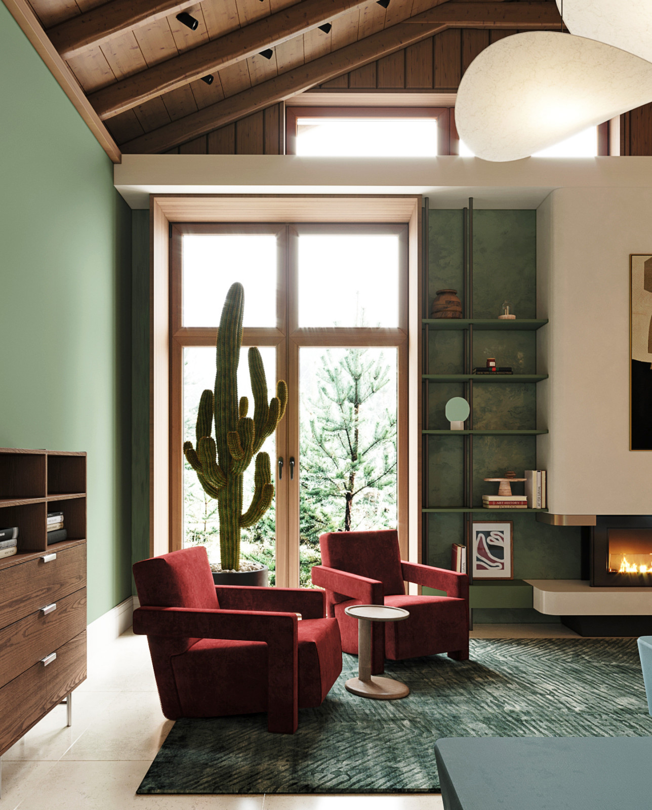 гостиная зона в частном доме Подмосковья