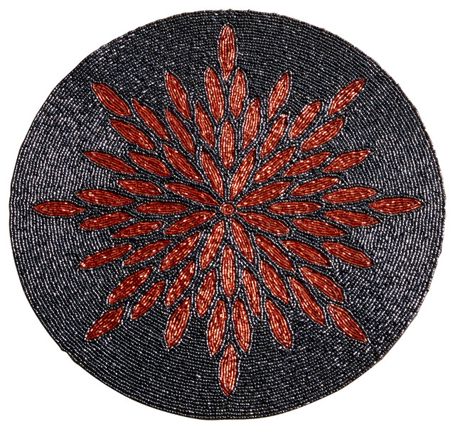 15" Glass Beaded Sunburst Placemat Contemporary Placemats by St Croix Houzz