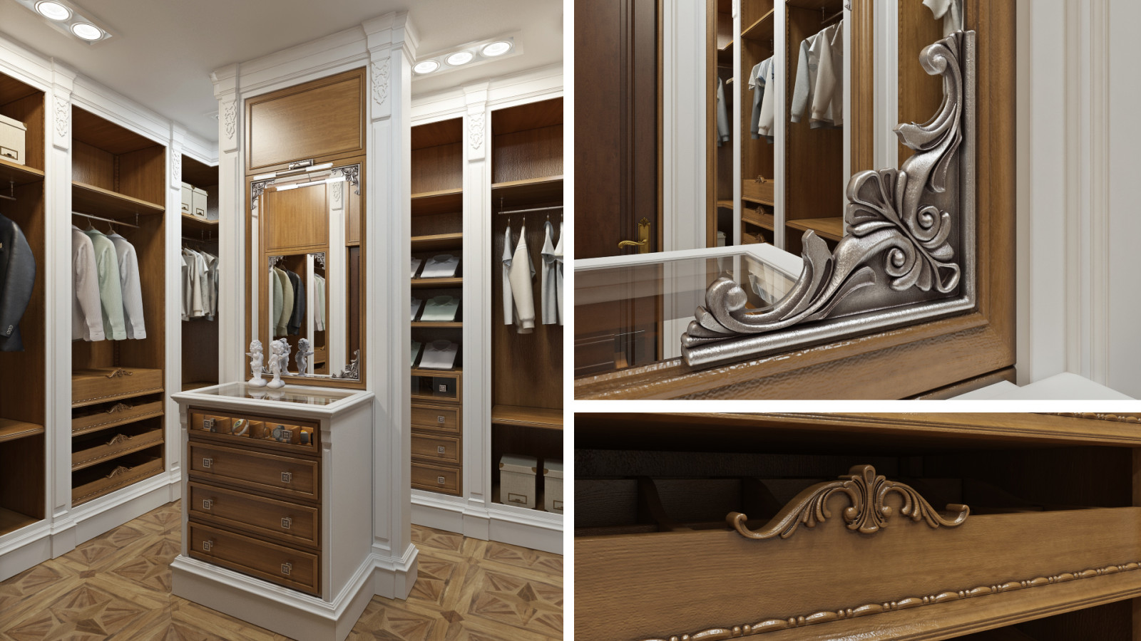 Гардеробная в классическом стиле