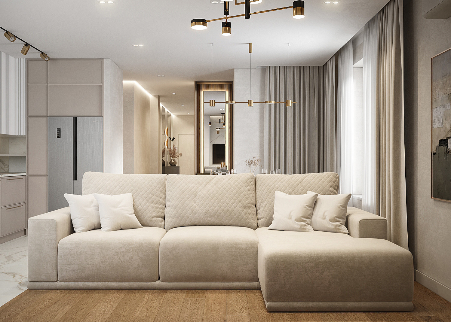 Элегантная современная трехкомнатная квартира