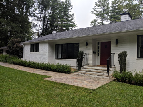 What material to clad my front steps for modern / MCM, please help!! What material to clad my front steps for modern / MCM, please help!!