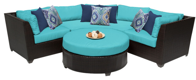 Barbados 4 Piece Outdoor Wicker Patio Furniture Set 04a Tropical Lounge Sets By Design Furnishings Houzz - Patio Furniture Barbados