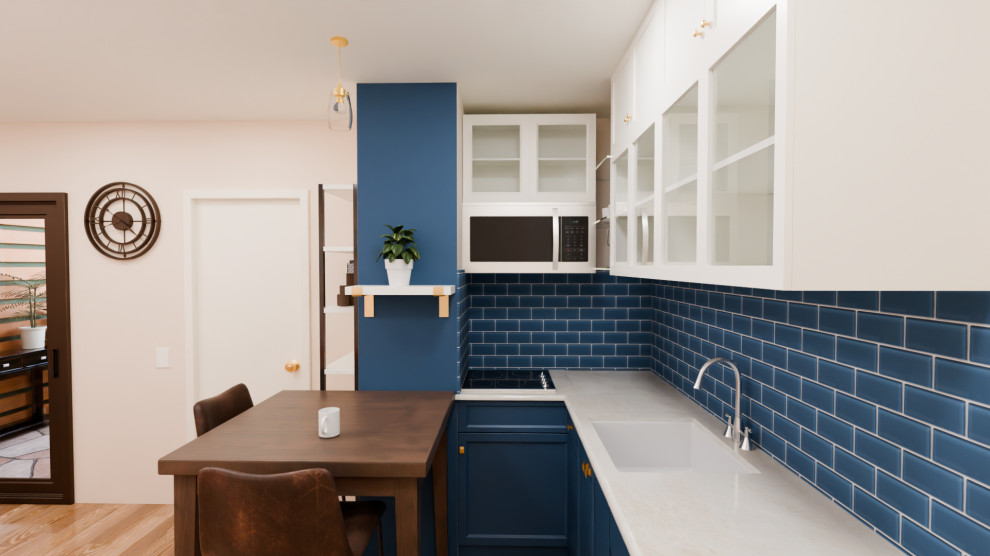 Cuisine studio fonctionnelle et minimaliste