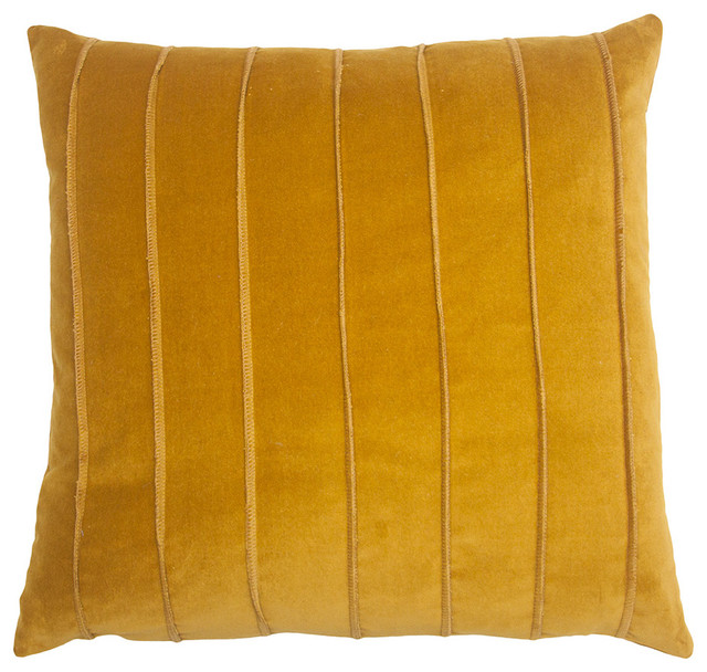 Cannes Yellow Velvet Band 26x26 Pillow