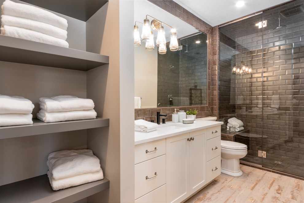 Transitional home design photo in Calgary
