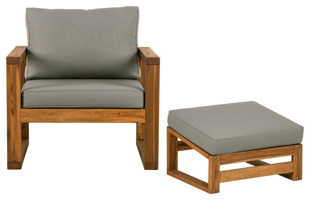 2 outdoor chairs with ottoman