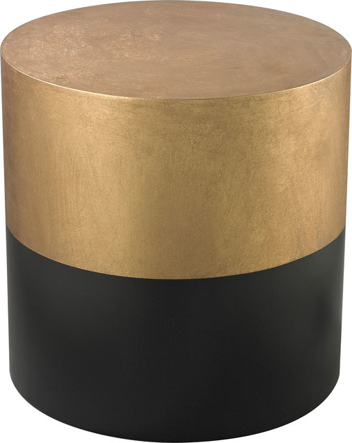 Black and Gold Draper Drum Table, 114121 Contemporary Side Tables And End Tables by