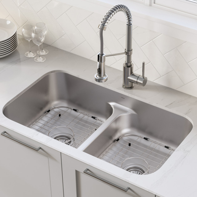 32 Undermount Stainless Steel Kitchen Sink Double 50 50 Bowl 16 Gauge