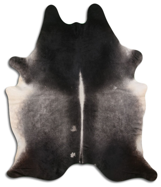 NATURAL HAIR ON Cowhide Rug DE GREY, 5'x7' to 6'x8' Southwestern