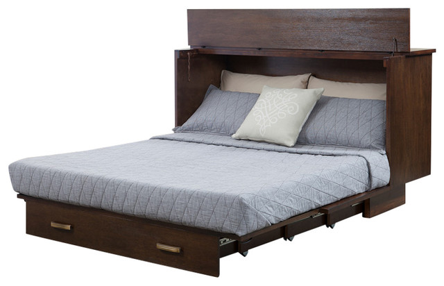 Creden-ZzZ Cabinet Bed in Pekoe Finish, Queen - Transitional - Murphy ...