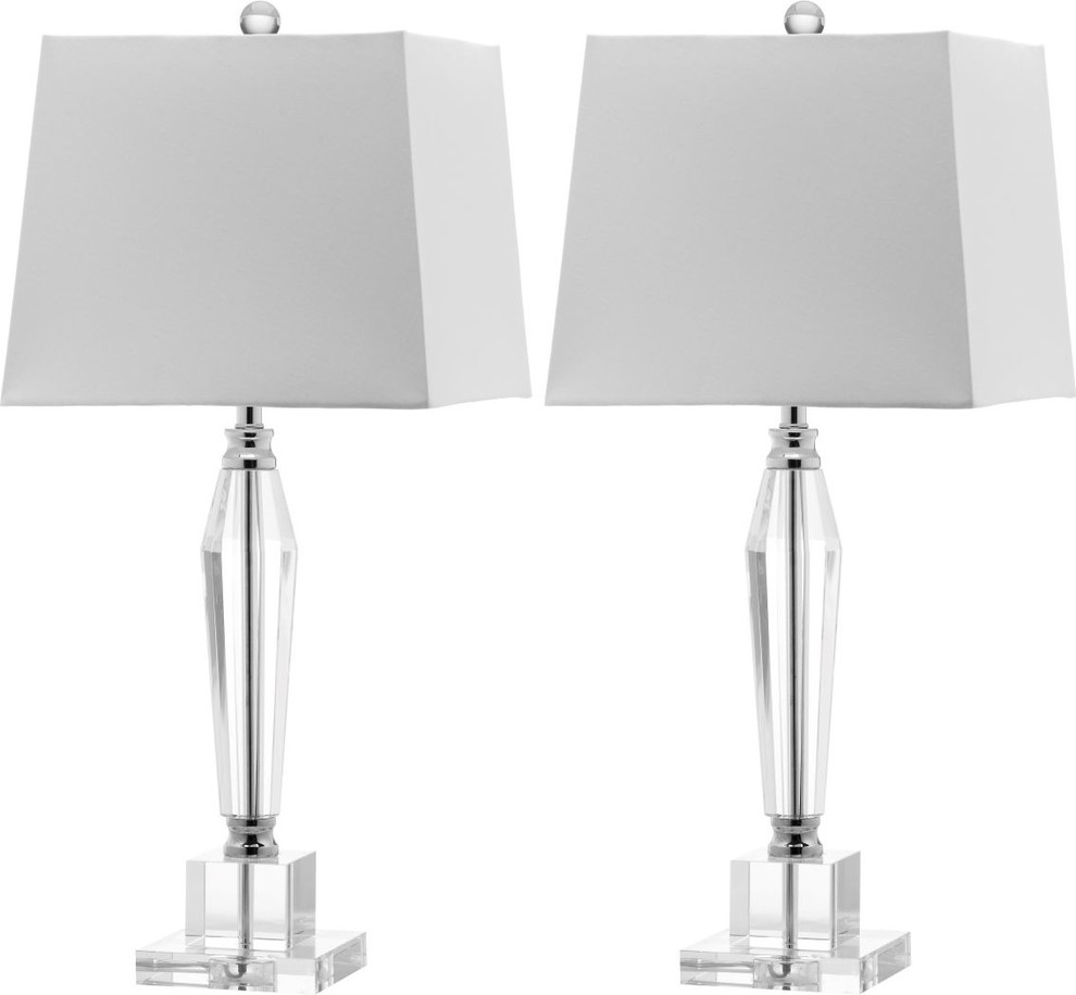 Deco Column Crystal Lamp (Set of 2) - Clear, White