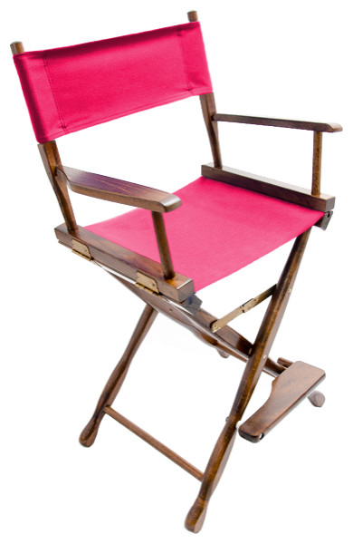 Gold Medal 24" Walnut Classic Director's Chair, Pink Lipstick
