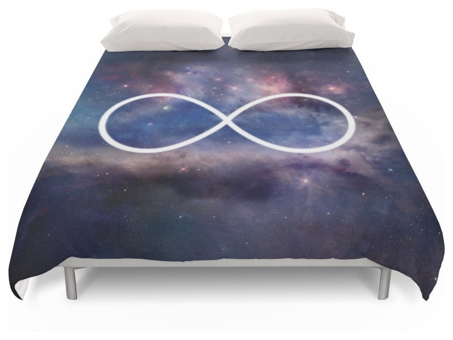 Infinity Symbol Stars Galaxy Space Duvet Cover Contemporary