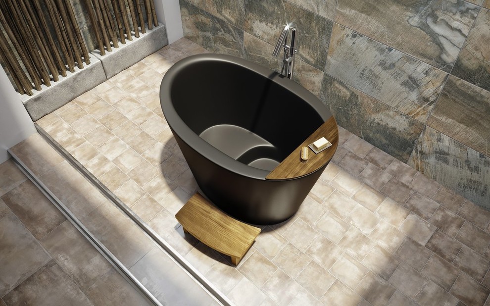True Ofuro Черная Сидячая Ванна в Японском Стиле от Viva Lusso