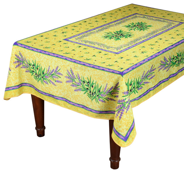 Matisse Yellow French Provencal Stain Resistant Tablecloth ...