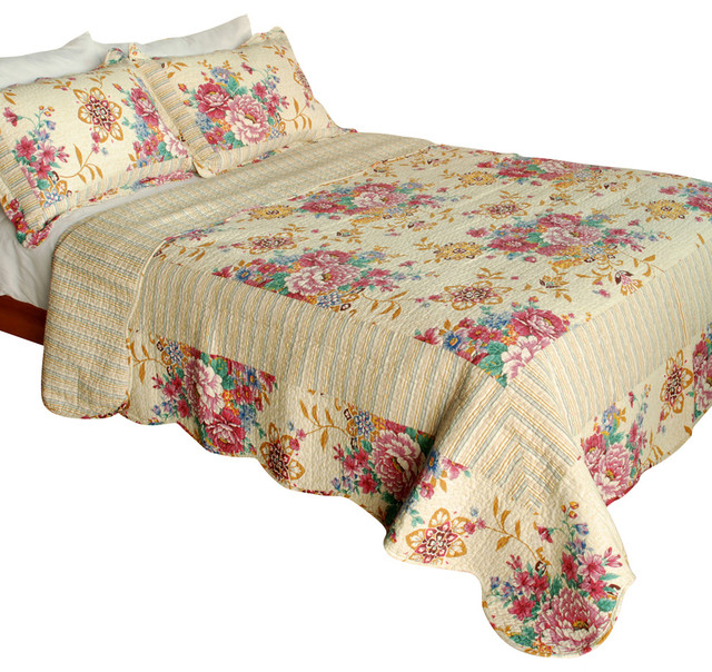 Blancho Bedding Girl Memories100 Cotton 3PC VermicelliQuilted