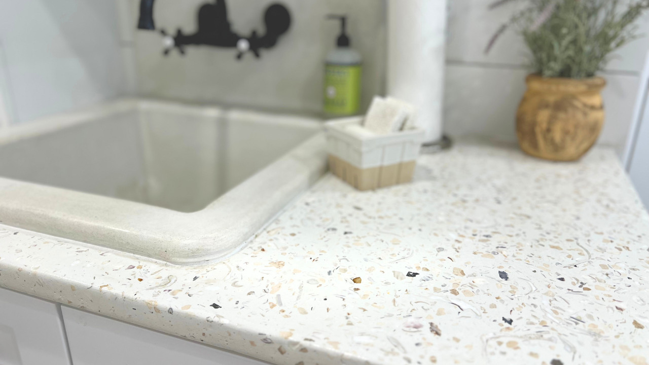 Oyster Shell & Decorative Concrete Sink