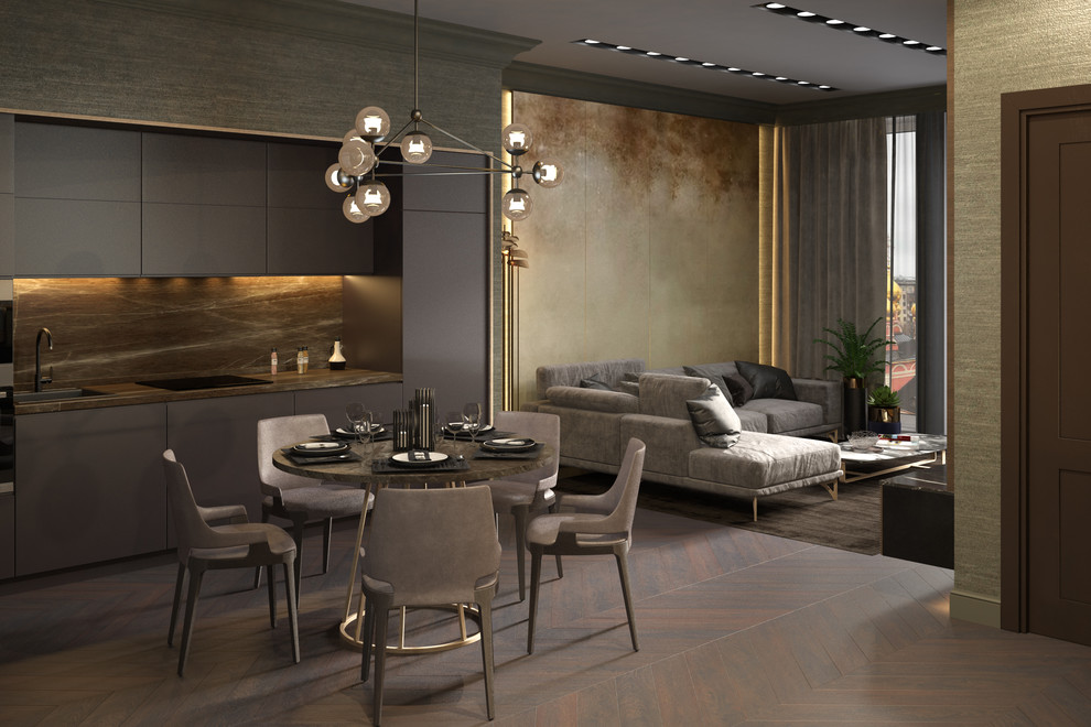 Современная квартира в темных тонах
