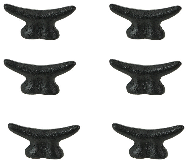 2.5 In Cast Iron Black Nautical Cleat Drawer Pulls Decorative Cabinet Knobs Set