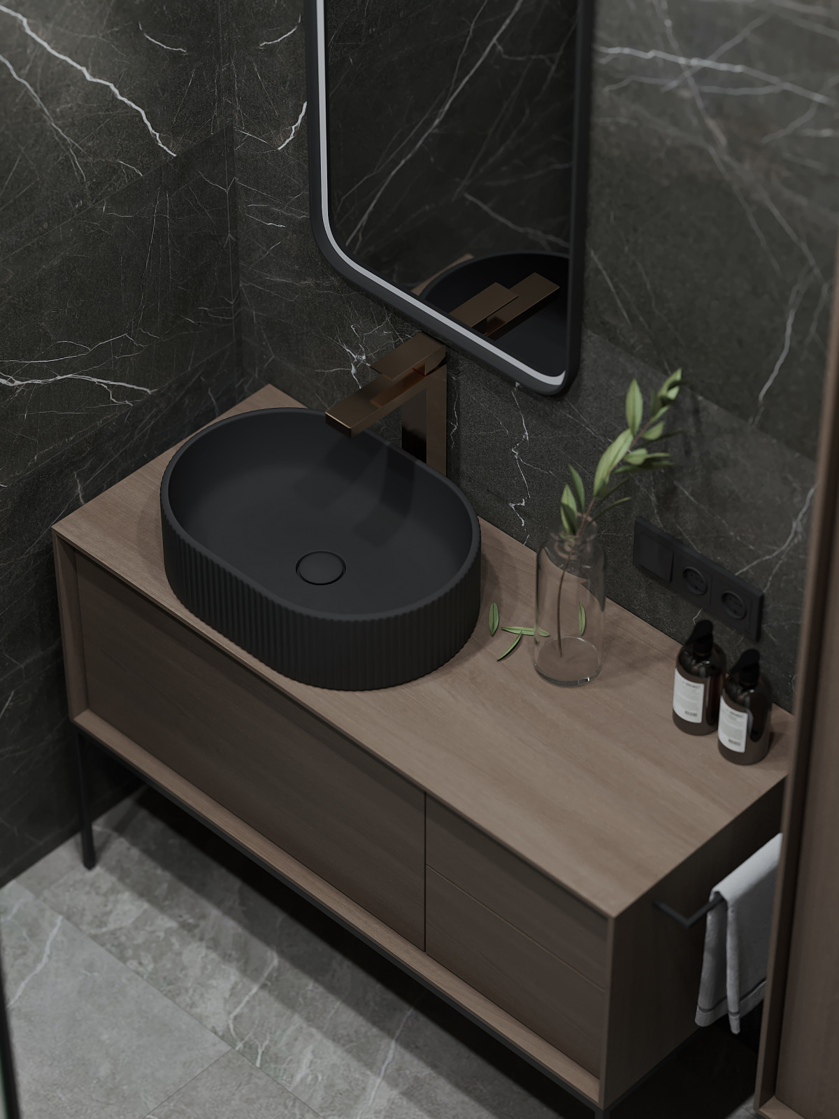 Дизайн-проект 3-комнатной картиры ЖК "Дом на Грота", 102 кв.м, Спб