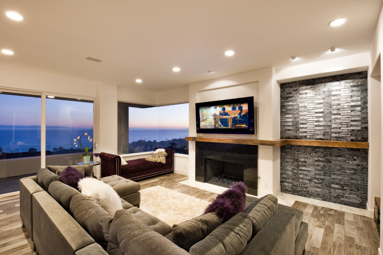 Photo of a contemporary living room in Santa Barbara.