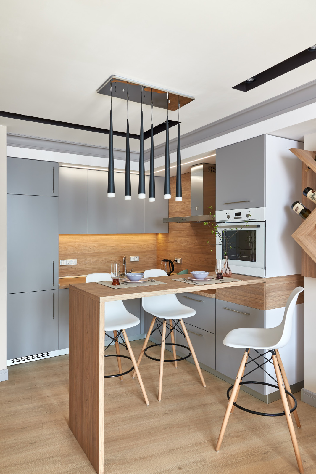 Интерьер квартиры для семьи с двумя детьми.