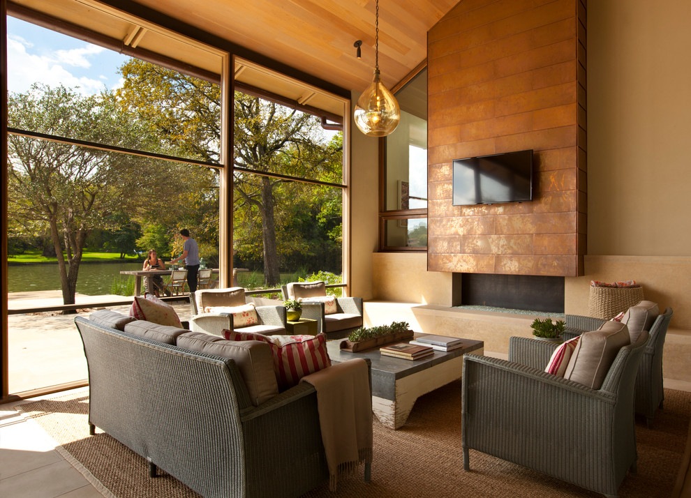 This is an example of a contemporary sunroom in Austin.