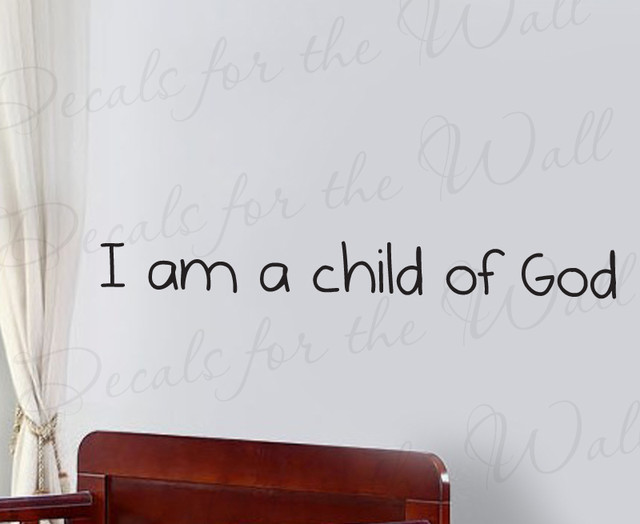 Wall Decal Quote Sticker Vinyl Art I am a Child of God Nursery LDS Baby Room K71
