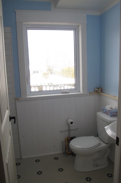 "Interior" window treatment ideas for our small bathroom