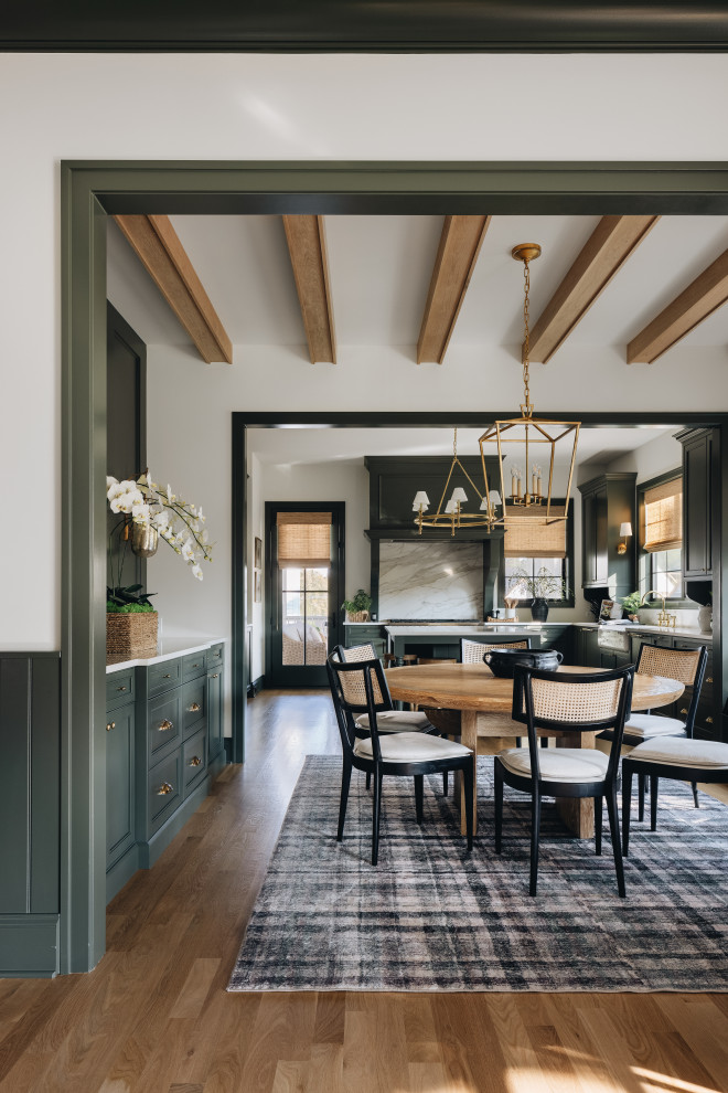 Transitional dining room photo in Chicago
