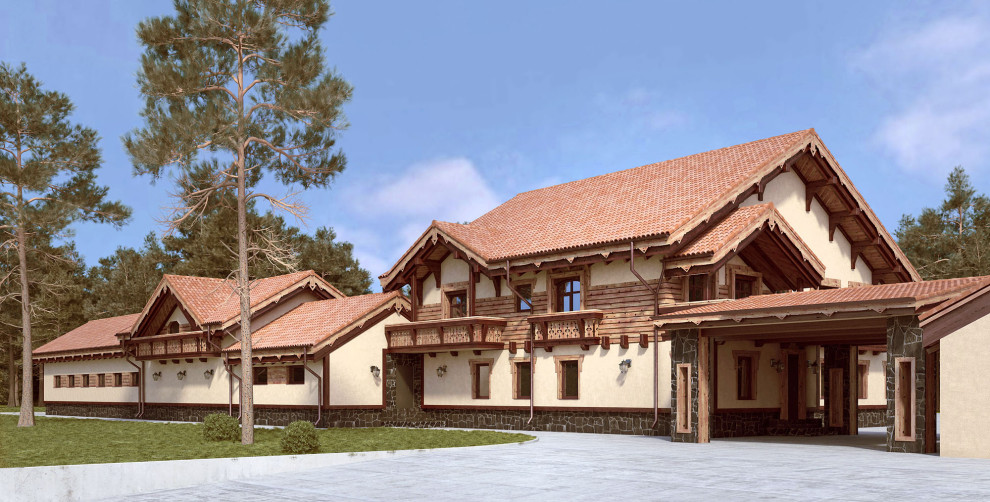 Проект ФАСАДА дома в стиле Шале