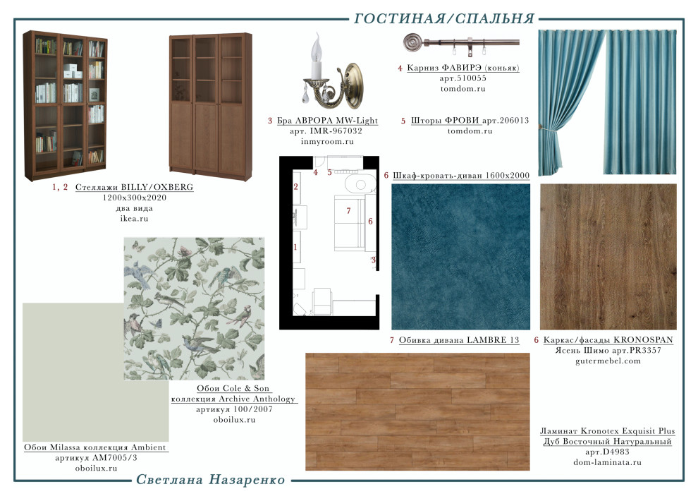 Проект декорирования однокомнатной квартиры (Москва, м.ВДНХ)