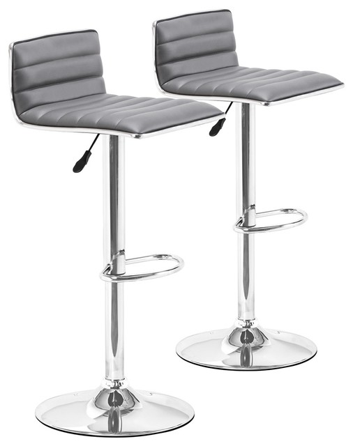 Set of Two Adjustable Zuo Equation Gray Barstools
