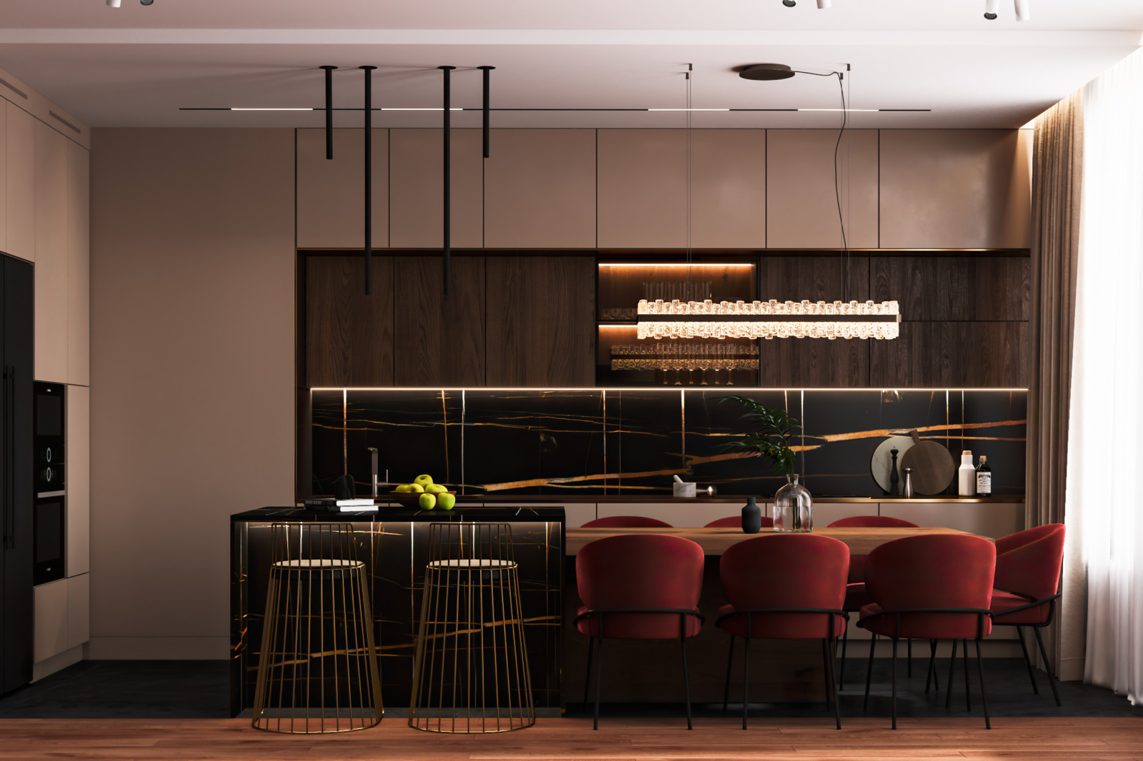 Шоколадно-кофейная квартира для семьи с ребенком в ЖК 1147